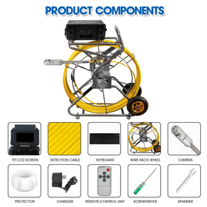 Écran LCD 10,1 pouces 1080P 360 ° Caméra d'inspection vidéo pour tuyaux/égouts à double objectif rotatif avec compteur métrique, étanche, <span class=keywords><strong>endoscope</strong></span> 200m - Product Image 6