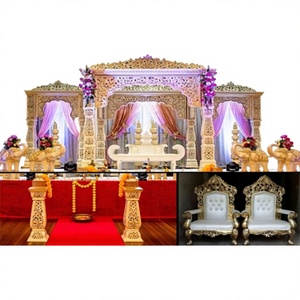 Compre Mandap de Fibra Tallada para Bodas Rajwada, Mandap de Fibra Tallada para Bodas Maharani, Decoraciones de Mandap para Bodas Reales Gujarati, Decoraciones de Mandap Estilo Bollywood - Product Image 1