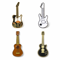 Chine fabricant personnalisé haute qualité bande Instrument noir guitare broche or métal Badges doux dur émail épinglettes pour cadeau