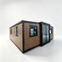 Maison conteneur extensible à double aile 20ft 40ft, préfabriquée, modulaire, pliable, mobile, pour habitation, complexe hôtelier et dortoir