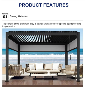 Pérgola de Aluminio con Techo de Láminas, Luces LED para Trabajo, Ecológica, Sellada para Todo Clima, Uso Durante Todo el Año, para Jardín, Exteriores y Hogar - Product Image 5