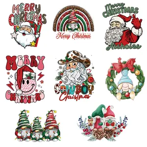 Factory Custom Christmas Design Wholesale transfer printing Sticker Screen Print Plastisol UV DTF Cup Wrap Transfers For Tshirts