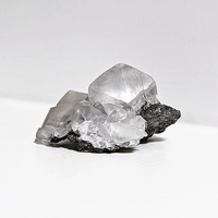 Échantillon de minéral brut, coquille de calcite avec fluorite, échantillon de minéral fluorescent aux UV pour la décoration