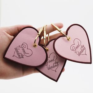 Personalized Embroidered Heart Keychain Custom Woven Logo <b>Key</b> <b>Ring</b> for Wedding Favors & Corporate Promotional Giveaways - Product Image 4
