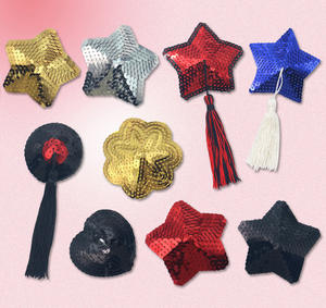 Fraise étoile paillettes poitrine couvre réutilisable adhésif mamelon Pasties poitrine autocollants Pad pour femmes garde-robe - Product Image 5