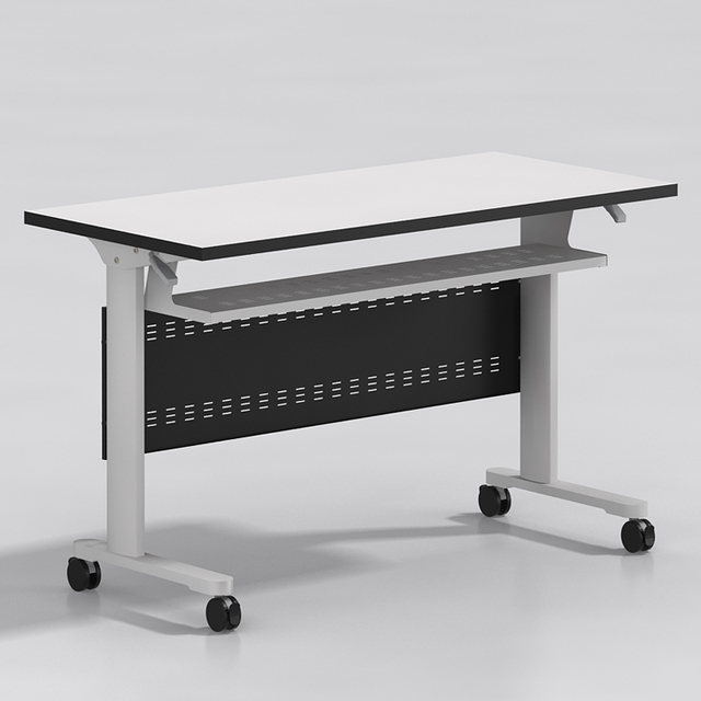 Folding Desk with Wheels Office Meeting Training Folding Study Table