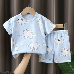 Pyjamas d'été pour bébés garçons et filles, 100% coton imprimé, vêtements de maison pour enfants, tissu en pur coton - Product Image 3