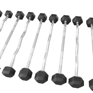 Venta al por mayor profesional gimnasio Fitness goma hexagonal fijo Barbell Hexagonal Fix Barbell <span class=keywords><strong>Barra</strong></span> de peso - Product Image 3