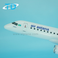 Modèle d'avion à l'échelle personnalisé Air Astana ERJ-190, échelle 1/100, 36 cm, modèle d'avion d'affaires en résine