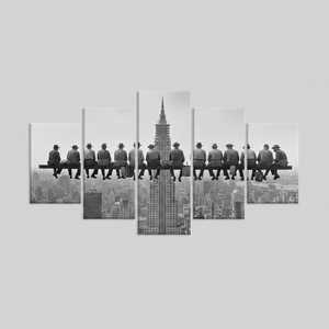 Impression sur toile Lunch Atop Skyscraper : photographie emblématique de New York, lot de 5 toiles assorties - Product Image 2