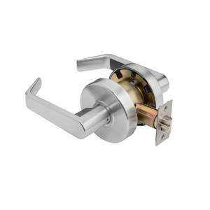 Serrure cylindrique de porte commerciale de grade 2 avec clé, en acier inoxydable 304, pour porte ASA 4-7/8" avec gâche, finition chrome satiné - Product Image 2