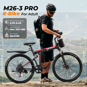 Vélo Électrique Pliable 26 pouces en Stock Local UE/Royaume-Uni, 250W 48V 7.8Ah, Batterie Amovible, Écran LCD, Accélérateur à 3 Niveaux d'Assistance, Vente en Gros - Product Image 5