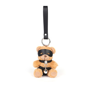 Porte-clés ours en peluche marron SM, jouet bondage avec chaîne métallique et collier à clochette pour adultes - Product Image 5