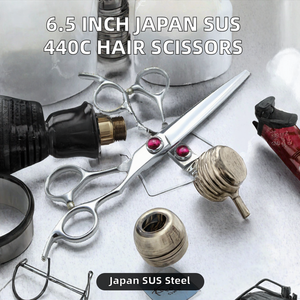 Tijeras de Corte de Pelo Rectas para Diestros de 6.5 Pulgadas, Acero SUS 440C, HK81, Profesionales, Grandes, para Barbería, Salón de Belleza, Fábrica - Product Image 2