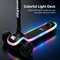 Trottinette Enfant Pliable et Portable à 3 Roues avec Roues Lumineuses en PU et Motifs Imprimés – Vente en Gros