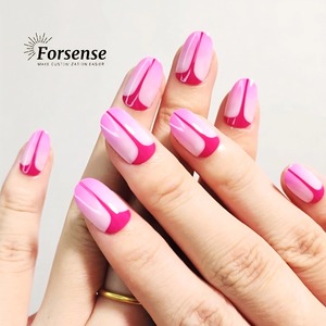 Boîte d'emballage pour ongles ovale courte en vrac, boîte d'emballage de faux ongles au design pêche unique, styles pour femmes, kit de préparation pour ongles artificiels ombre rose - Product Image 2