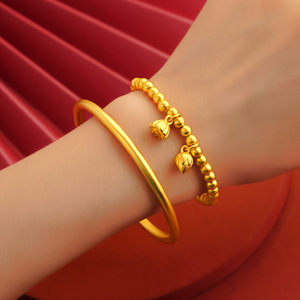 Anillo de tungsteno con diseño de loto y estilo chino antiguo para mujer, color dorado arena, duradero, que no se desvanece, con símbolo de la felicidad de dos vidas. - Product Image 3