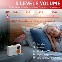 Détecteur de mouvement sans fil Daytech, capteur infrarouge de détection du corps humain, 120 dB, affichage numérique des vibrations, rappel de faible batterie