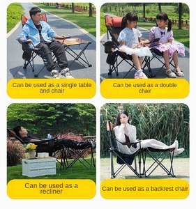 Tùy chỉnh sang trọng kim loại gấp giường di động ngoài trời Lounger ghế với có thể tháo rời boong ghế bảng cho công viên cắm trại - Product Image 6