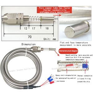 Sonde de tuyau métallique à thermistance Pt100 pour la mesure de la température de surface des roulements de moteur extensibles - Product Image 2