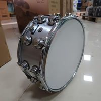 Tambour de parade martelé en aluminium argenté pour performance de fanfare, percussion, logo personnalisé, vente en gros, modèle élargi