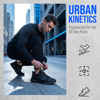 Chaussures de travail décontractées légères en cuir synthétique pour hommes, doublure respirante, semelle en caoutchouc, baskets de marche quotidiennes tendance
