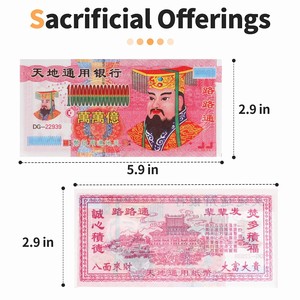 Denaro degli Antenati 100-500 Pezzi, Banconote di Carta Joss per l'Inferno, Offerte Sacrificali per il Collegamento con i Propri Antenati - Product Image 6