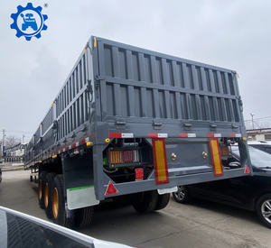 Semirremolque de Carga de 3 Ejes con Paredes Laterales, Plataforma Abatible, Contenedor, Remolque de Carga con Paredes Laterales - Product Image 2