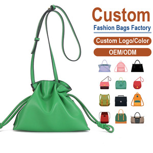 Chic Minimalist Lucky Bag Genuine Leather Drawstring Crossbody Classic <b>Small</b> Bucket <b>Purse</b> for Women Custom Bag Manufacturer - Product Image 1