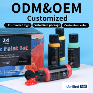 Set <span class=keywords><strong>di</strong></span> colori acrilici Giorgione Professional da 24 colori per <span class=keywords><strong>disegno</strong></span> fai-da-te, flaconi in <span class=keywords><strong>plastica</strong></span> da 60 ml con pennelli gratuiti per pittura a olio su tela - Product Image 3