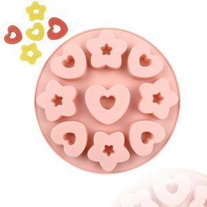 Moule en silicone sans BPA pour chocolat, gâteau, savon, bougie, forme cœur et étoile à 9 cavités, écologique, pour fabrication artisanale de résine, cuisine, OEM/ODM - Product Image 1