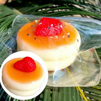 Jouets Squishy Alimentaires en Gros Nouveau Design TPR Soufflé au Fromage Gâteau Fraise Jouet Squishy Anti-Stress Balle à Presser Amusante Taba