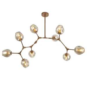 DNA Glass Globe Pendant Light Big Hanging Lamp Led Ceiling Lighting Lamp Hanging Light Retro Lamp For House Decoration