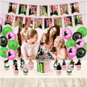 Set Decorazioni per Festa di Compleanno a Tema Magico e Malvagio per Bambini, Striscione di Carta, Bandierine per Torta, Palloncini, Vendita Transfrontaliera - Product Image 4