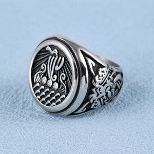 Bague en acier inoxydable Dragon Ship Viking Longship Drakkar pour mariage, fiançailles, fête ou cadeau - Vente en gros - Product Image 2
