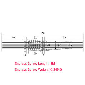 Tornillo sin fin mecanizado CNC de acero inoxidable de precisión personalizado para máquinas de hilar certificadas ISO9001 - Product Image 3