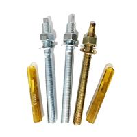 Ancre chimique en acier inoxydable avec capsule en résine, grade 4.8/8.8 M8-M24, ensemble complet, pour travaux d'installation de bâtiments en béton