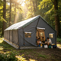 Tente d'événement commerciale robuste 5x15m pour l'été, grande capacité, imperméable, coupe-vent, en toile, ouverture rapide automatique, pour extérieur et safari
