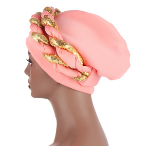 Elegante Turbante Africano Auto Gele para <span class=keywords><strong>Mujer</strong></span>, Pañuelo Nigeriano Aso Oko para Bodas, Trenzas, Estilo Casual, Poliéster - Product Image 3