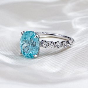 Bague pour femme Messi Jewelry MSR-2019 9K avec pierres précieuses et diamants de laboratoire - Product Image 3