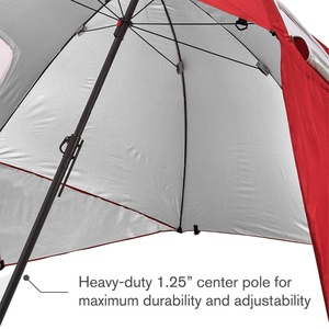 SPF 50+ Windproof Iron <b>Frame</b> Heavy Duty Manual Picnic Umbrella for Sand Anchoring at Concerts Festivals & Outdoor Events - Product Image 3
