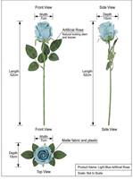 Grenzüberschreitende Exklusive Einzelstiel-Seidenrose Künstliche Blume für Hochzeitsdekoration, Außenbereich, Zuhause, Hotel, Eingang, Veranda, Tischdekoration