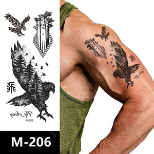 Autocollants de <span class=keywords><strong>Tatouage</strong></span> Temporaires 90X190mm Aigle Éléphant Tigre Loup Corps Bras Transfert d'Eau Autocollants de <span class=keywords><strong>Tatouage</strong></span> Étanches Personnalisés - Product Image 4