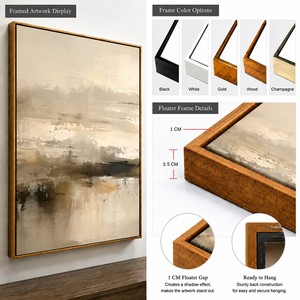 <span class=keywords><strong>Grandi</strong></span> Dipinti ad Olio Astratti <span class=keywords><strong>Moderni</strong></span> Dipinti a Mano su Tela Beige per Decorazione Soggiorno - Product Image 3