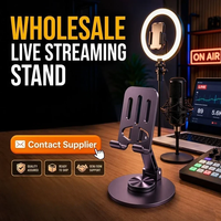 Support de téléphone portable pliable en métal pour bureau, réglable à 360°, support de tablette pour diffusion en direct, personnalisable avec logo OEM, vente en gros