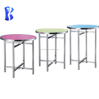 Vente en gros de buffets mobiles en or pour événements Tables de cocktail Table de buffet portable avec miroir pliable pour hôtel