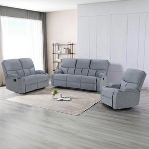 Juego de Sofás Reclinables Modernos de Tela Personalizados 3+2+1, Extensibles, con Portavasos y Silla Reclinable con Masaje 6007, Venta al Por Mayor - Product Image 2
