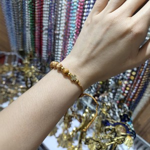 Natural Pine Beaded <b>Rope</b> Bracelet Cross Design Adjustable For Women <b>Light</b> Brown Christian Gift Jewelry Yiwu Origin RB 304 - Product Image 1