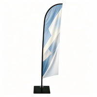 Drapeau publicitaire universel multi-appareils avec logo personnalisé et impression recto simple pour stand de salon professionnel et affichage publicitaire extérieur