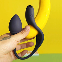 GINYA OEM Vibrations-Cockring für Männer, weicher Silikon-Prostata-Stimulator, wasserdichter Vibrations-Analplug, Sexspielzeug für Männer